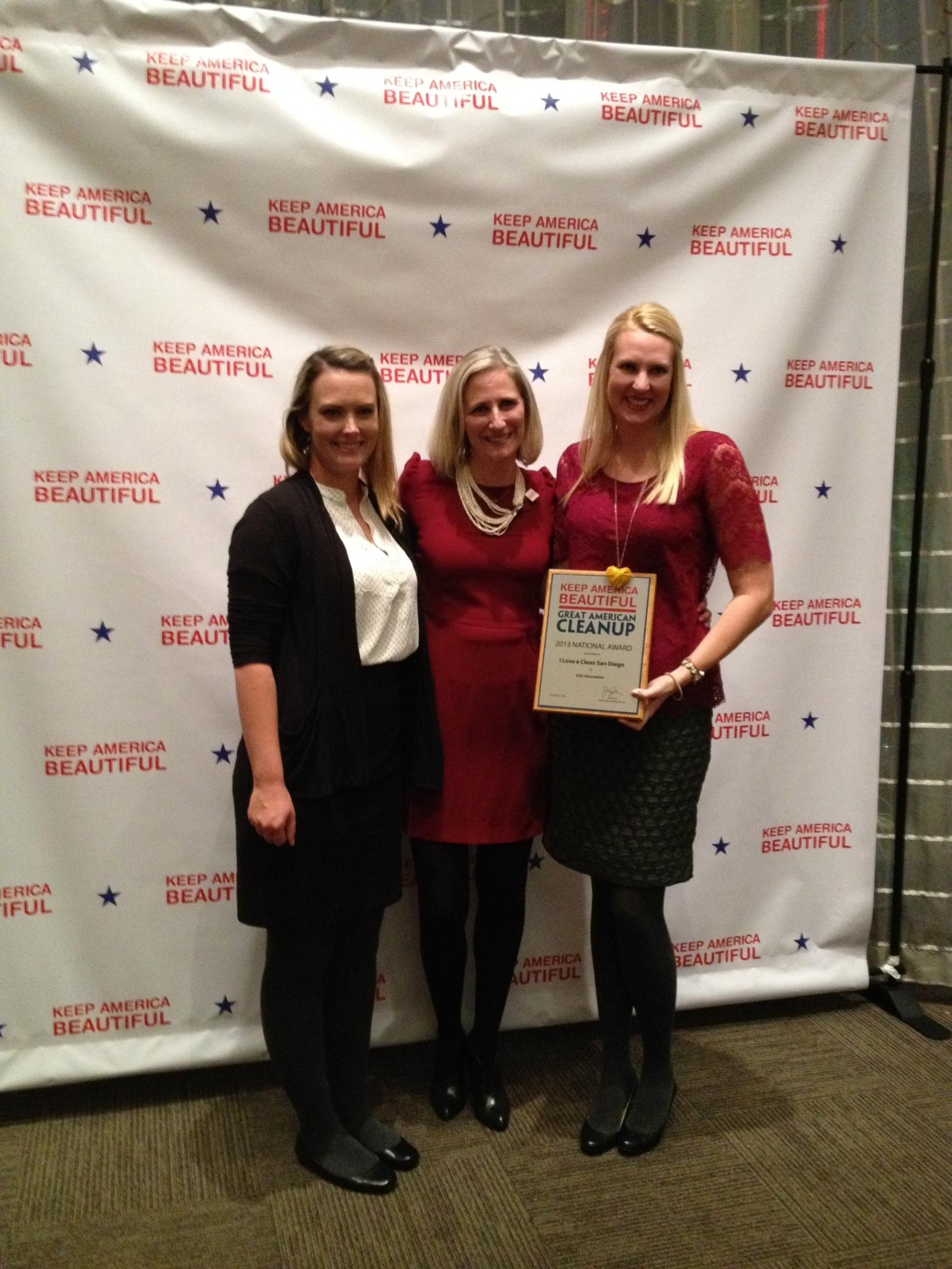 Here we are, accepting the Innovation Award from Keep America Beautiful! 